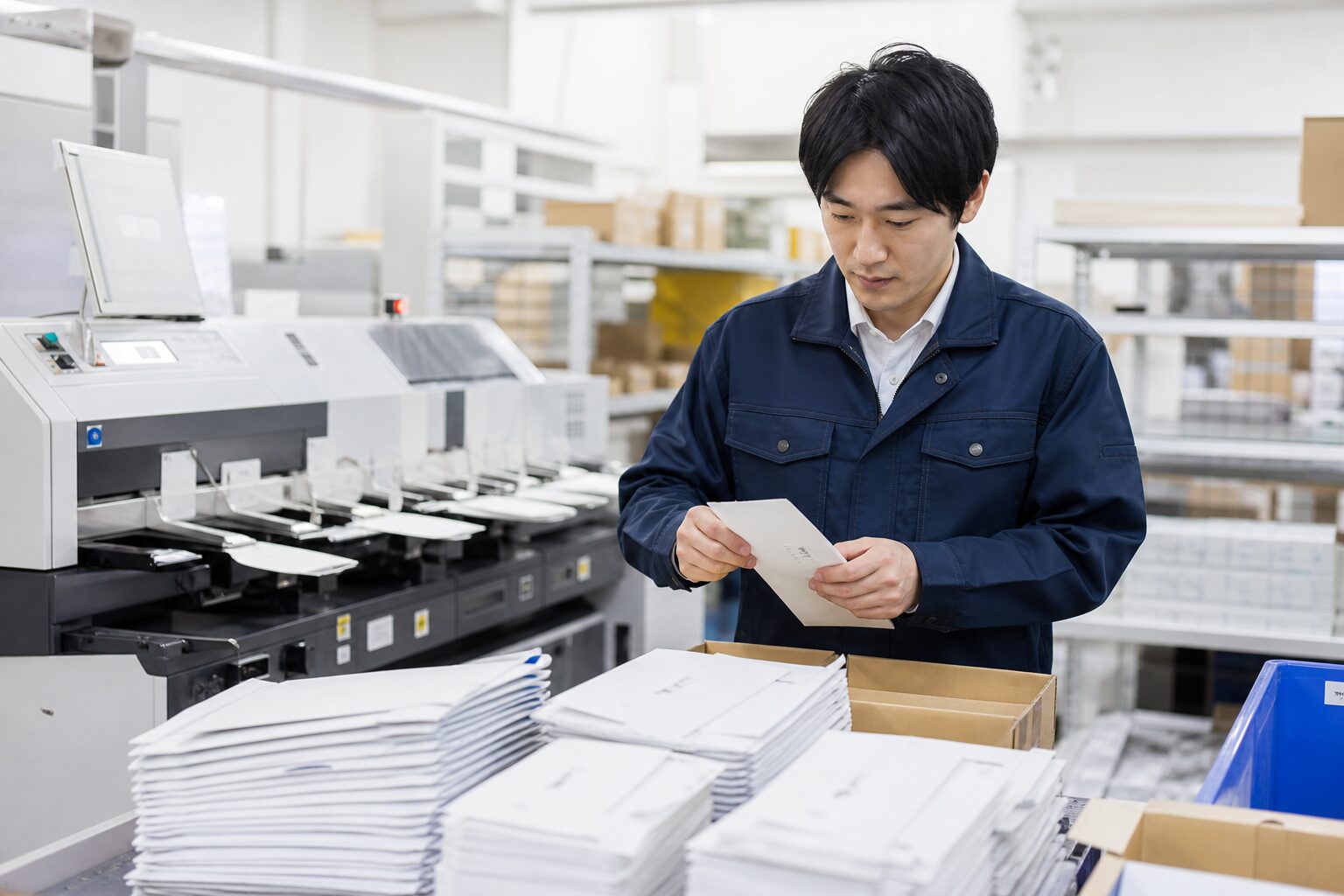 社内で封入封緘作業をしているイメージ画像
