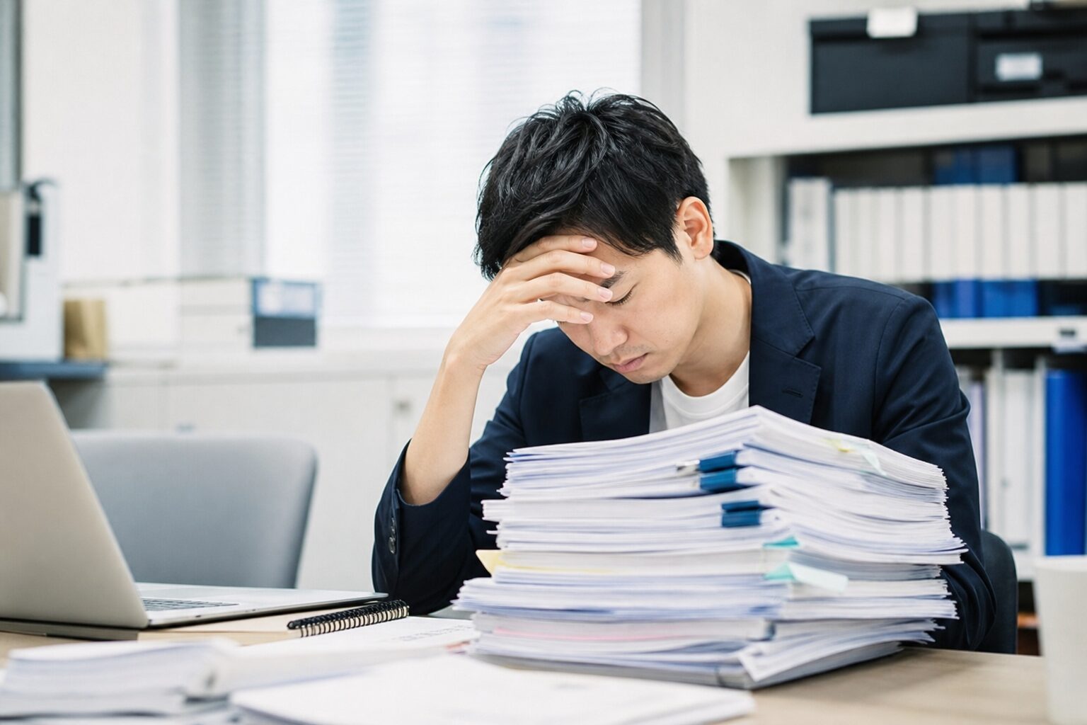 通常業務を行えなく困っているイメージ画像