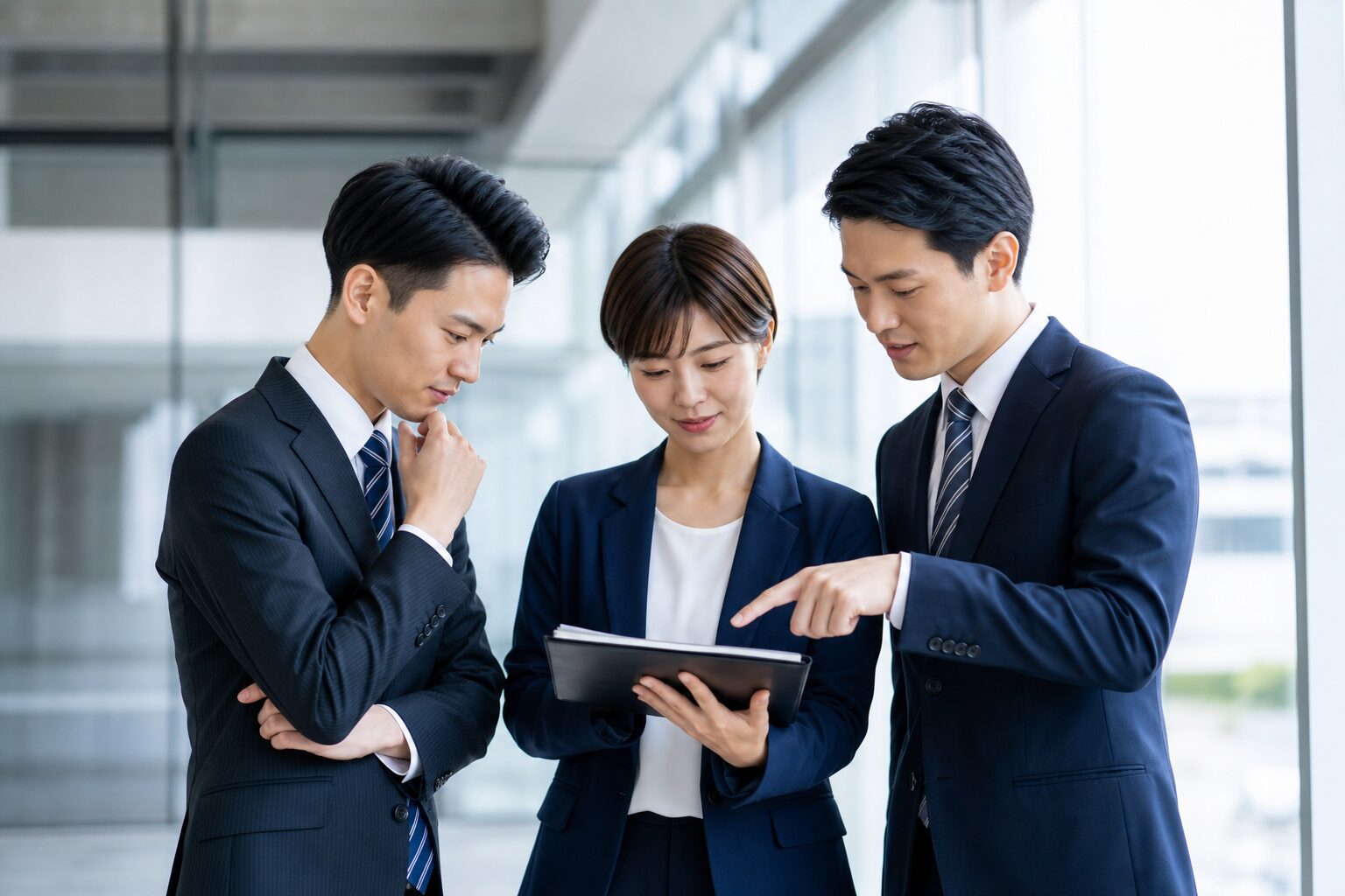 3人で打ち合わせをしているイメージ画像