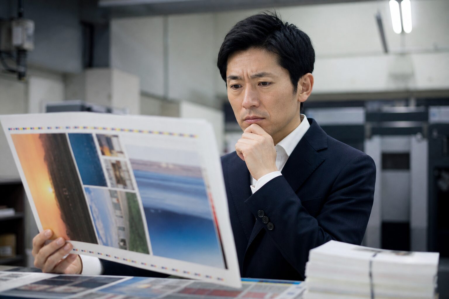 印刷物をチェックしているイメージ画像