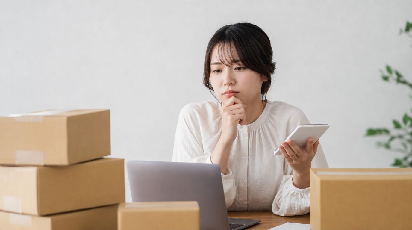 電卓で価格を計算して考えているイメージ画像