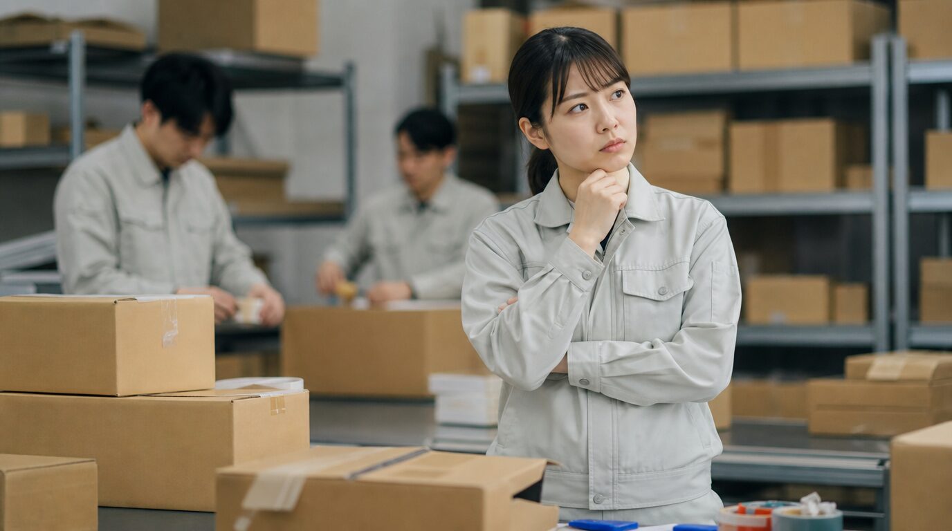 納期に間に合うのか不安になっている作業員のイメージ画像