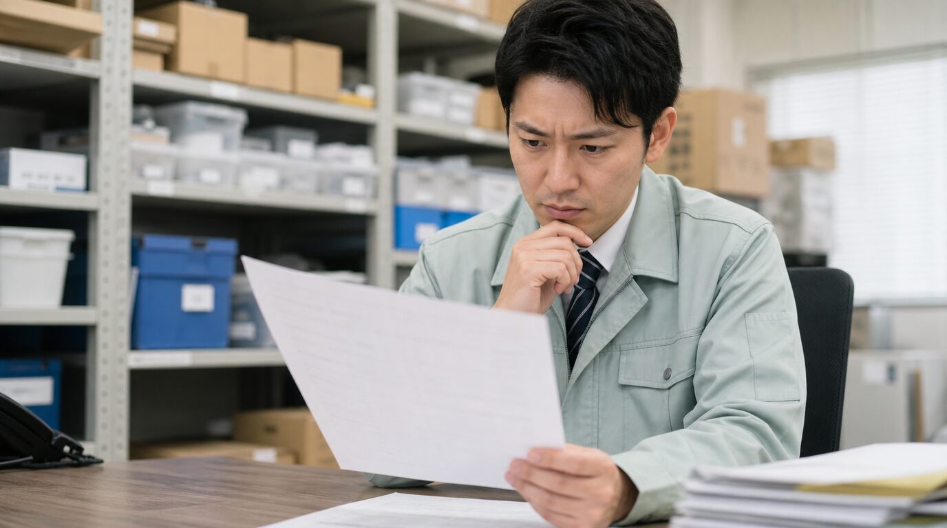 見積書を見て考えているイメージ画像