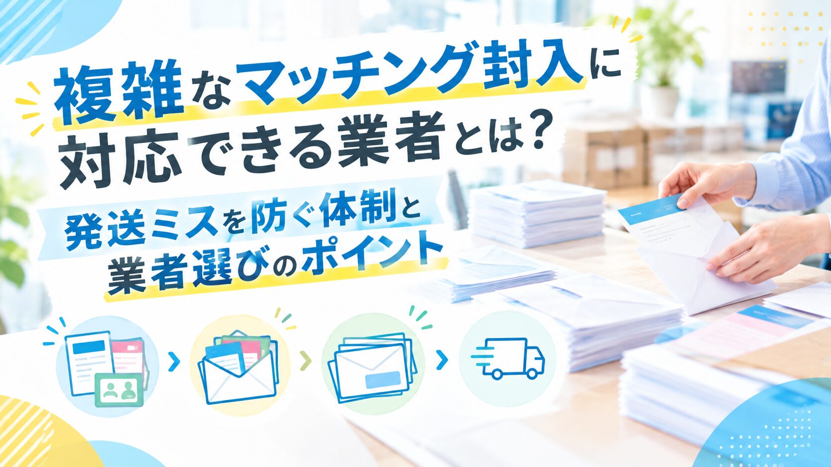 複雑なマッチング封入に対応できる業者とは?発送ミスを防ぐ体制と業者選びのポイント