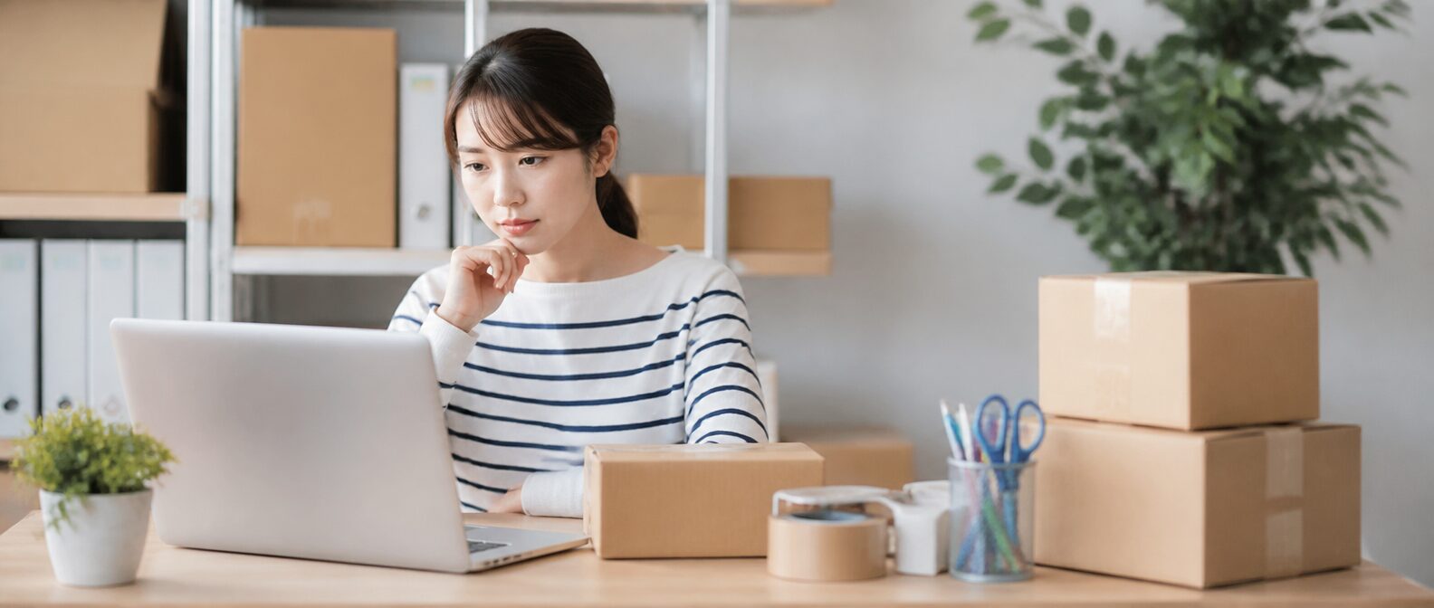 パソコンで業者を選んでいるイメージ画像