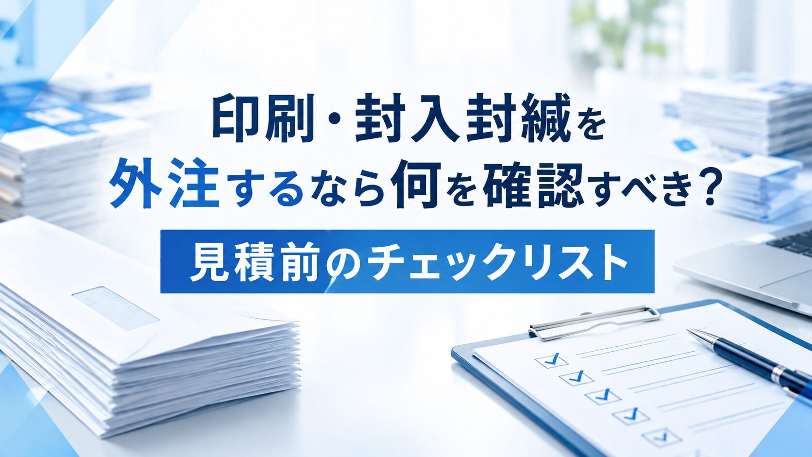 **印刷・封入封緘を外注するなら何を確認すべき?見積前のチェックリスト**